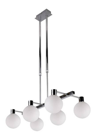 Plafonnier suspendu chrome/blanc 6 Maldus 36-01481
