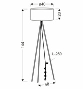 SHANTI floor lamp black 1x40W E27 mint shade 51-38753