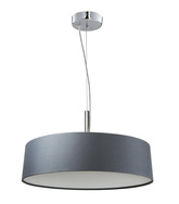Hanging lamp silvery gray woven lampshade 3x60W Blum Candellux 31-46673