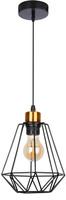 Black pendant lamp + gold wire lampshade Primo 31-06189
