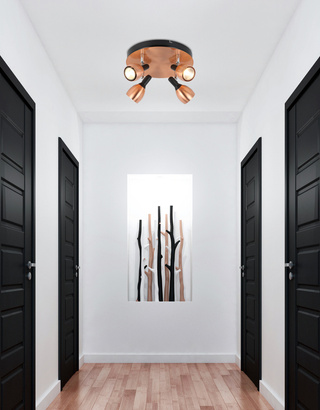 Ceiling lamp plafond 4xGU10 copper CROSS 98-34878