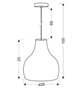 Lampa wisząca Buren pojedyncza fioletowa do sypialni z gwintem E27