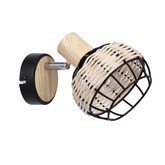Tajga lamp black + wooden wall lamp 1x40w e14 black + wooden shade
