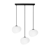 Pendant lamp STONES Japandi style elongated with 20 cm stone shape acrylic shades minimalist lamp over table 3x E27