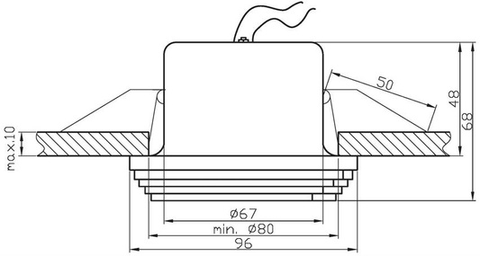 Plafon alb din sticlă pătrată SS-01 2240201
