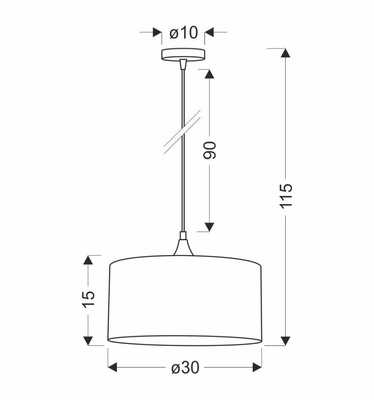 Patti Hängelampe schwarz 1x60 E27 Zylinder Lampenschirm 30x15 grünes Geflecht