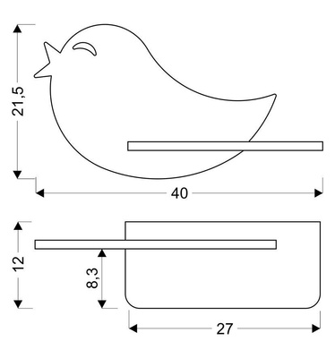 Aplică LED roz pasăre raft + comutator Bird 21-85054