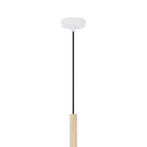 Lampe suspendue blanc + bois Trosa Ledea 50101265
