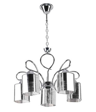 Lustre chromé + suspension argentée 5xE27 Italo 35-00705