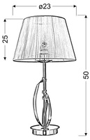 Lampe de table chrome / abat-jour doré 60W Diva Candellux 41-55071