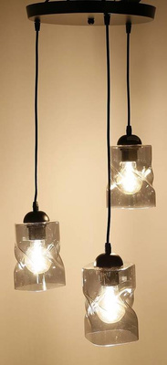 Suspension noir/plaque fumée 3xE27 Felis 33-00200