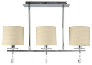 Chrome ceiling lamp 3x40W with fabric shade Estera Candellux 33-11510