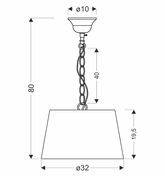 PYROS lampa wisząca patynowy 32 1x40W E27 abażur kremowy