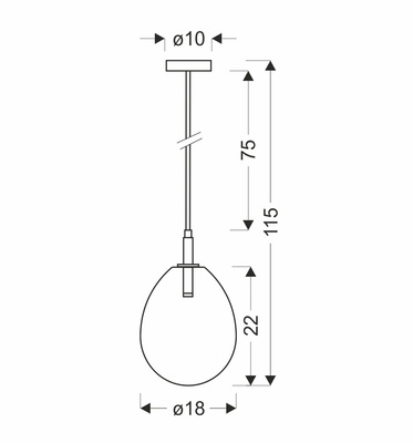 Lampa wisząca szklana LUKKA z niebieskim kloszem – minimalistyczna lampa do salonu i jadalni LED