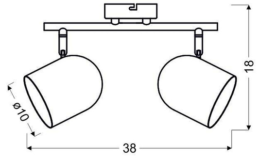Lampa ścienna listwa 2X40W E27 szary mat AZURO 92-63212