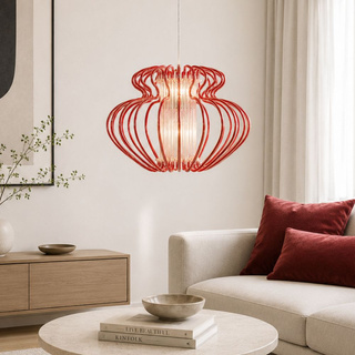 Lampa suspendata rosu 45x33cm Imperia 31-36608