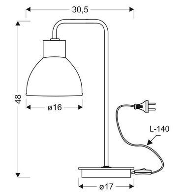 Lampe de table noire Vario 41-73488