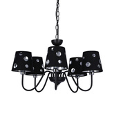 Schwarze Kronleuchter-Hängelampe 5xE14 Batley Ledea 50205106