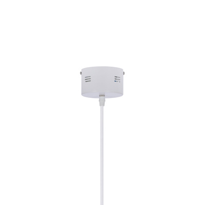 Pendant lamp LUND 48 cm minimalistic white plate shade Scandinavian lamp for dining room and living room LED