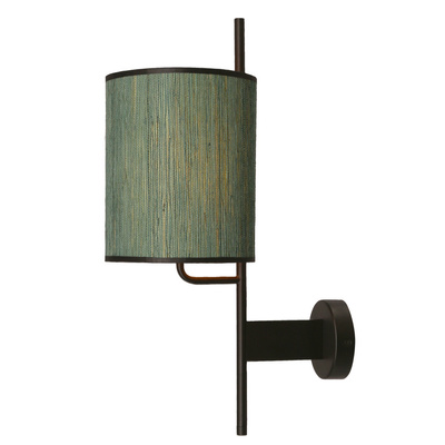 Bendi Wall lamp black sconce, green lampshade 21-25296