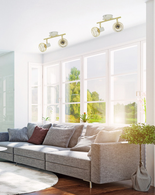 Wandleuchte 2xE14 26cm Oslo 92-61805 Strip Weiß/Gold