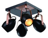 Plafonnier orientable noir et cuivre E14 4x40W Anica 98-83128