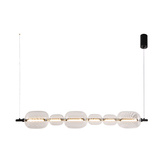 PLAYA lampă suspendată negru orizontală 17W LED 3000K abajur transparent