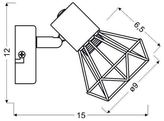 Single gray wire wall lamp 1X40W E14 Verve 91-60969