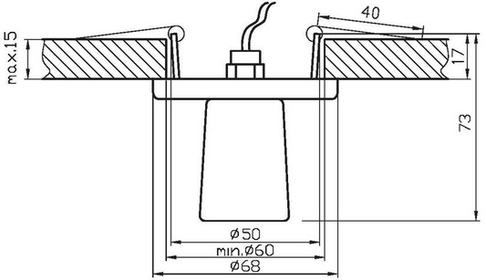 Plafonnier Candellux G4 chrome cristal cylindre fixe