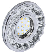 Plafonnier Rond Cristal Chrome pour ampoule Gu10 + Cadre Led Candellux Sk-94 2273617