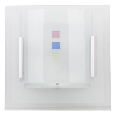 Applique carrée en verre blanc 10-79193