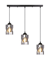 Hanging lamp black/smoke strip 3xE27 Felis 33-00149