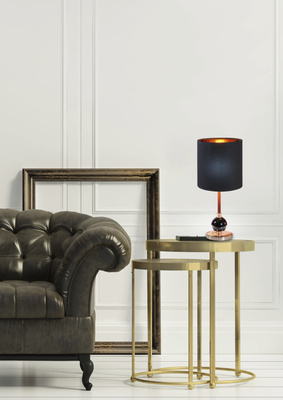 Lampe de table noir / cuivre 40W E14 Melba 41-38791