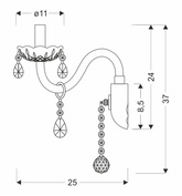 Applique murale unique en or avec cristaux Maria Teresa Candellux 21-95742  