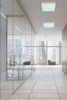 Quattro Ceiling Lamp Square Pearl 35x35 18W LED 4000K White Shade 10-3196