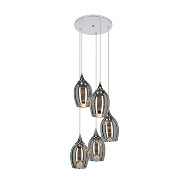 Plafoniera suspendata placa cromata 5x60W Marina Candellux 35-60198
