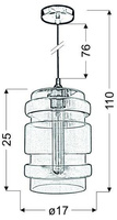 Plafonnier suspendu verre ambre 60W E27 Decorado Candellux 31-36643-Z