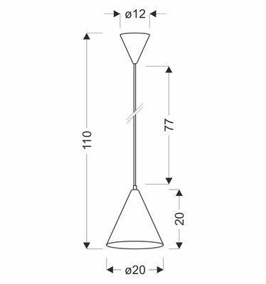 Hanging lamp blue cone Voss Ledea 50101182