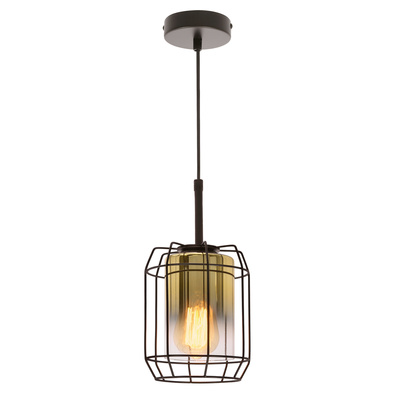JONERA lampa wisząca czarny 1x40W E27 klosz złoty