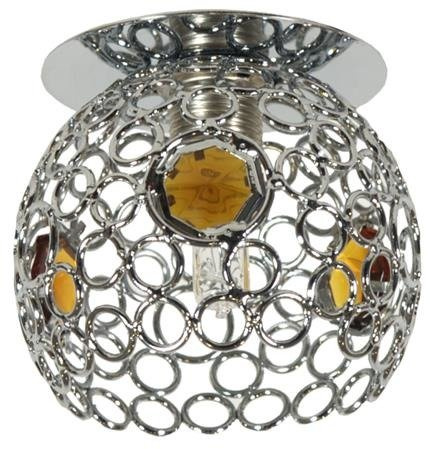 Openwork ceiling luminaire chrome with amber crystals SK-74 Candellux 2203980