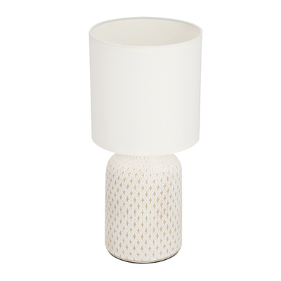 Lampa stołowa biała ceramika nocna Iner Candellux 41-79848