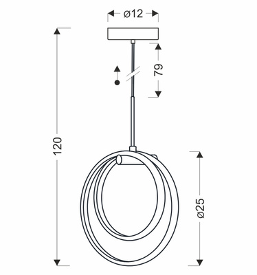 Lampa wisząca Croma pojedyncza metalowa srebrna z osłonką białą LED