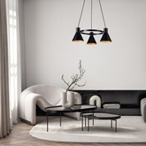 Hängelampe schwarz und gold matt Decke 3x40W Mehr Candellux 33-71156