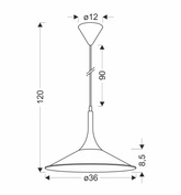 Lampa suspendata neagra 36cm Kiruna M Ledea 50101204