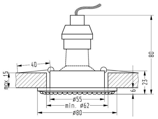 Candellux Soc-01 Ch Gu10 Ceiling Fixture 50W 230V Ceiling Fixture Fixed Round Cast
