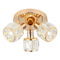 plafoniera dubai plafon roz auriu abajur cristal transparent