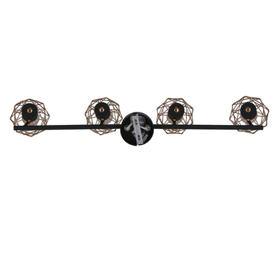 Plafoniera bandă abajur cupru negru 4x40W E14 Acrobat 94-22226