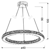Hanging lamp chrome LED RGB + remote control Lords 31-63113