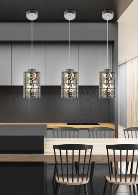 Lampă suspendată crom abajur 3D reglabil pe înălțime Nocturno Candellux 31-57686