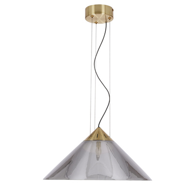 Lampa wisząca Presto 42 szklana złota z kloszem dymionym nad stół GX53